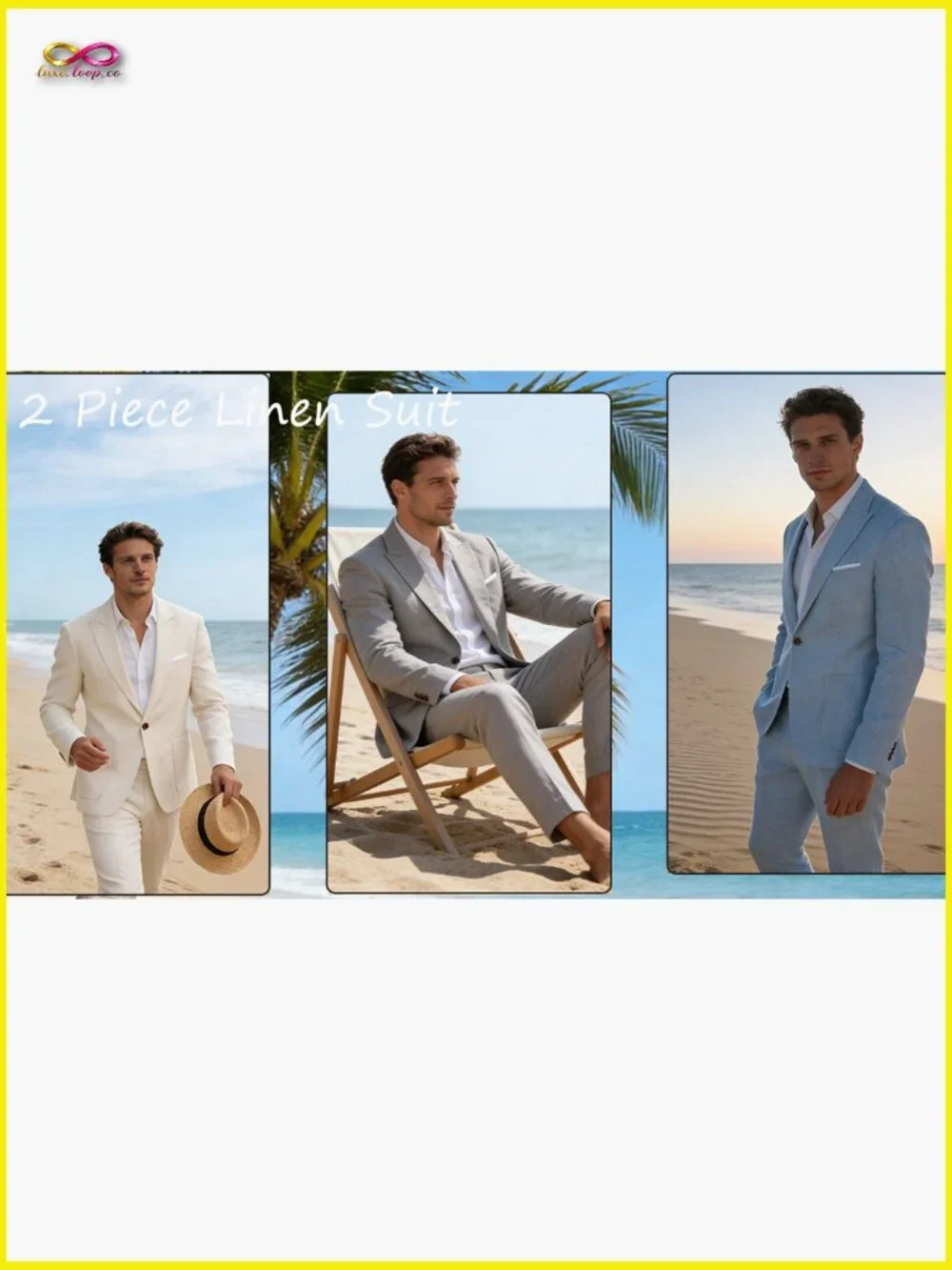 Slim Fit Linen Suit Set Formal Wedding Business Casual Classic Mens Outfits